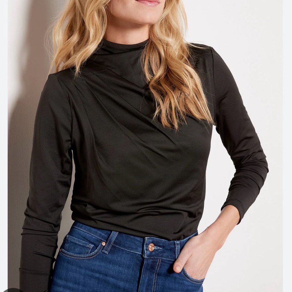 Evereve Black Ashlin Draped Top Size L